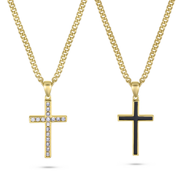 Doppelseitiger Kreuzanhänger (Gold)